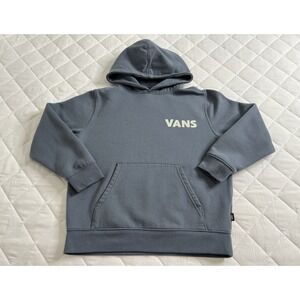 Vans Off The Wall Hoodie Small Blue Skull Graphic Pullover Sweatshirt Streetwear